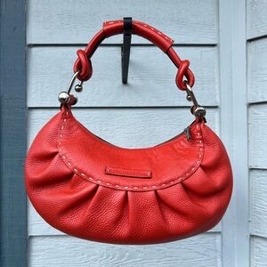 BCBGMaxAzria Red Leather Shoulder Bag